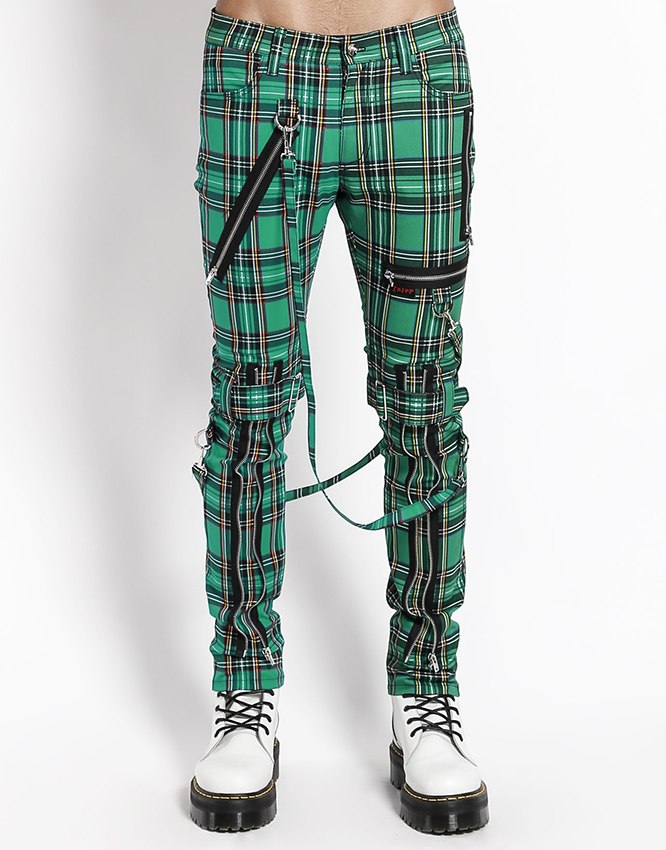Green Plaid Bondage Pants by Tripp NYC - Unisex
