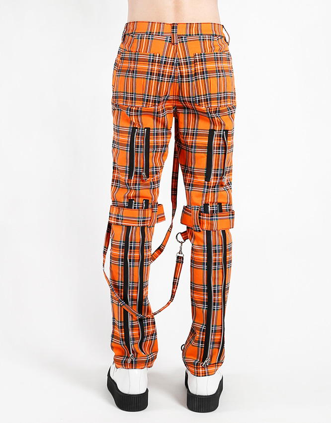 orange gingham pants