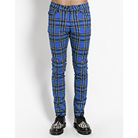 Tripp NYC Rocker Blue Plaid Skinny Stretch Jeans 