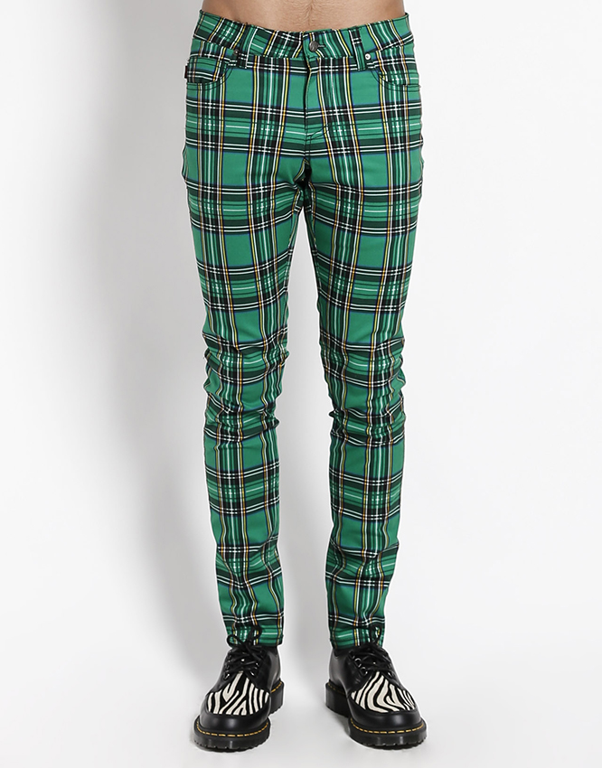 green stretch jeans
