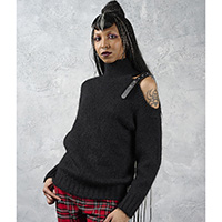 Nocturne Black Bind Sweater / Jumper by Banned Alternative