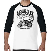 Humorous 3/4 Sleeve Raglan shirt by Lucky 13 Clothing - SALE