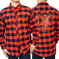 Satanic Circle Red Flannel Unisex Shirt by Kreepsville 666 - SALE 3X only