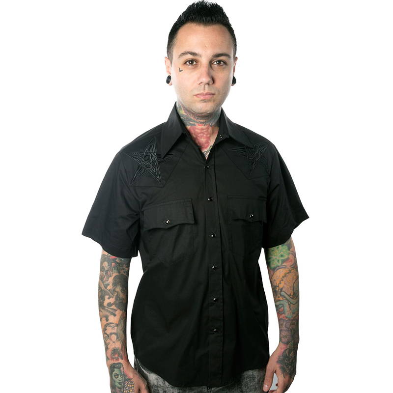 Hellbilly Baphomet button up Western shirt by Kreepsville 666 - black ...