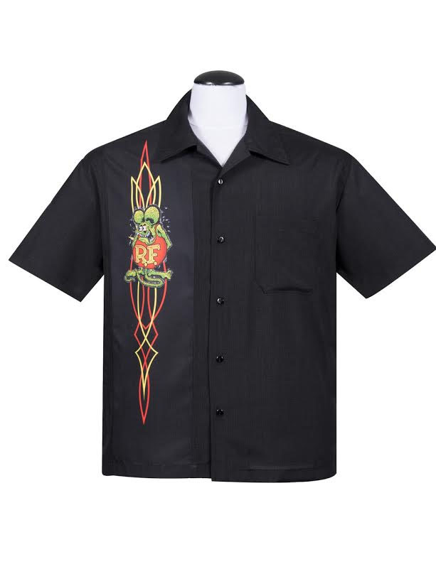 Rat Fink Pinstripe Button Up Panel Shirt by Steady Clothing - SALE