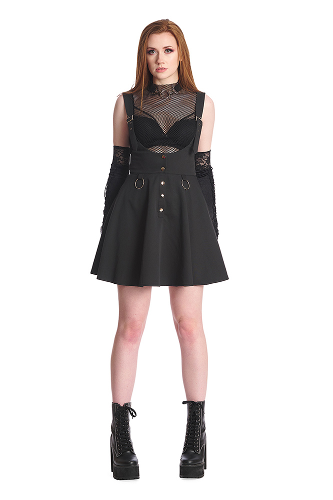 Plus Size Valeria Black Suspender Skirt by Banned Apparel - SALE