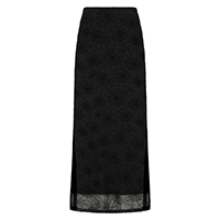 Seraphina Spiderweb Mesh Midi Skirt in Black by Banned Alternative