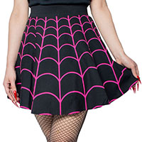 Pink Web Skater Skirt by Kreepsville 666