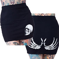 Skeleton Glow Hand Mini Skirt by Kreepsville 666 sz 2X only