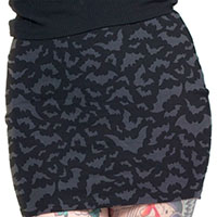 Bat Repeat Mini Skirt by Kreepsville 666