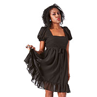 Cream Puff Black Baby Doll Dress by Sourpuss - SALE XS only