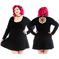 Black Spiderweb Cutout Dress by Sourpuss - SALE sz M only