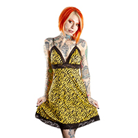 Pizzazz Slip Dress by Sourpuss -Yellow Zebra - SALE