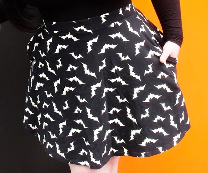 Luna Bat Skater Skirt by Sourpuss 