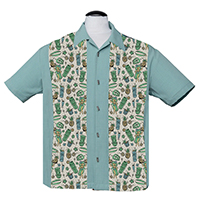 Hula & Cocktails Panel Shirt by Last Call - Steady Clothing - Teal - SALE