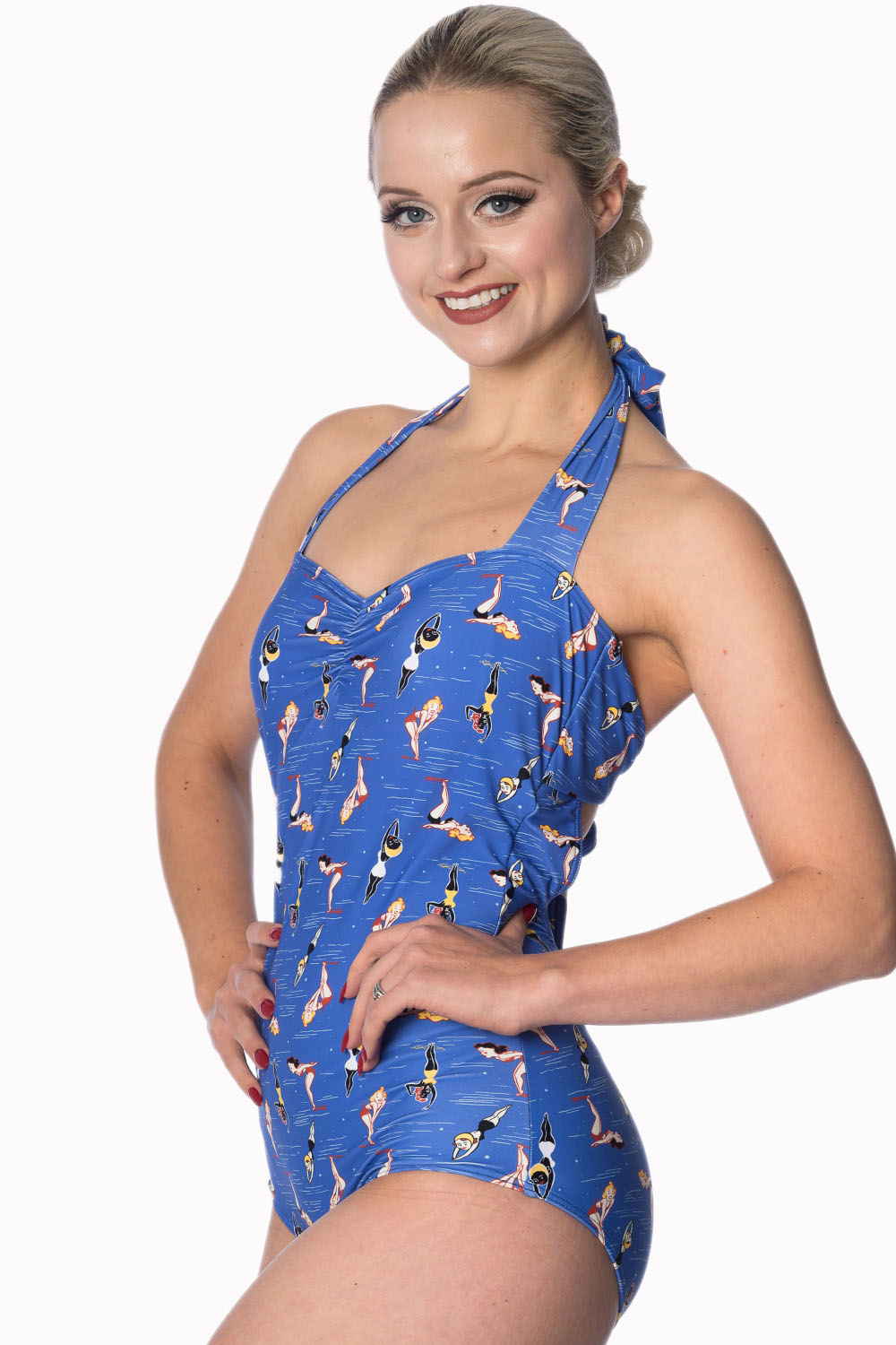 Dive In Retro One Piece Swimsuit by Banned Clothing - SALE Size