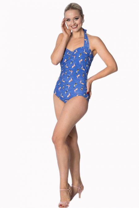 Dive In Retro One Piece Swimsuit by Banned Clothing - SALE