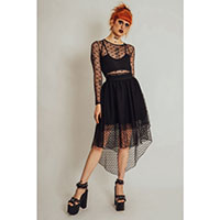 Heartcore Sheer Long Sleeve Crop Top by Jawbreaker Clothing