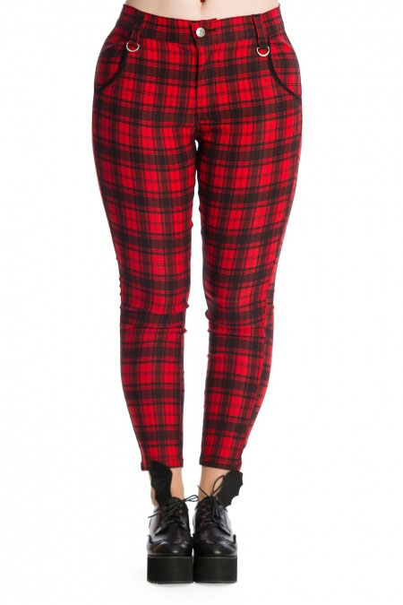 Blackwell Red Plaid Trousers by Banned Apparel