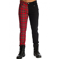 Split Leg Guys Tartan/Black Pants by Banned Apparel 