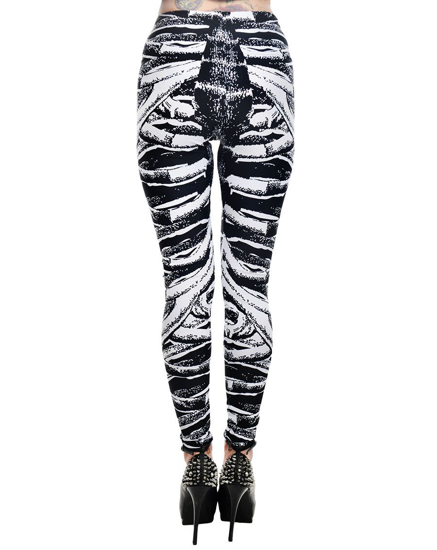 Lexy Leggings by Too Fast Clothing - Ribcage Bones - SALE XL only