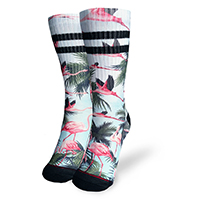 Liquor Brand Unisex Socks - Miami Flamingos on Blue (Sale price!)