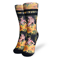 Liquor Brand Unisex Socks - Tiki Time Hula on Black (Sale price!)