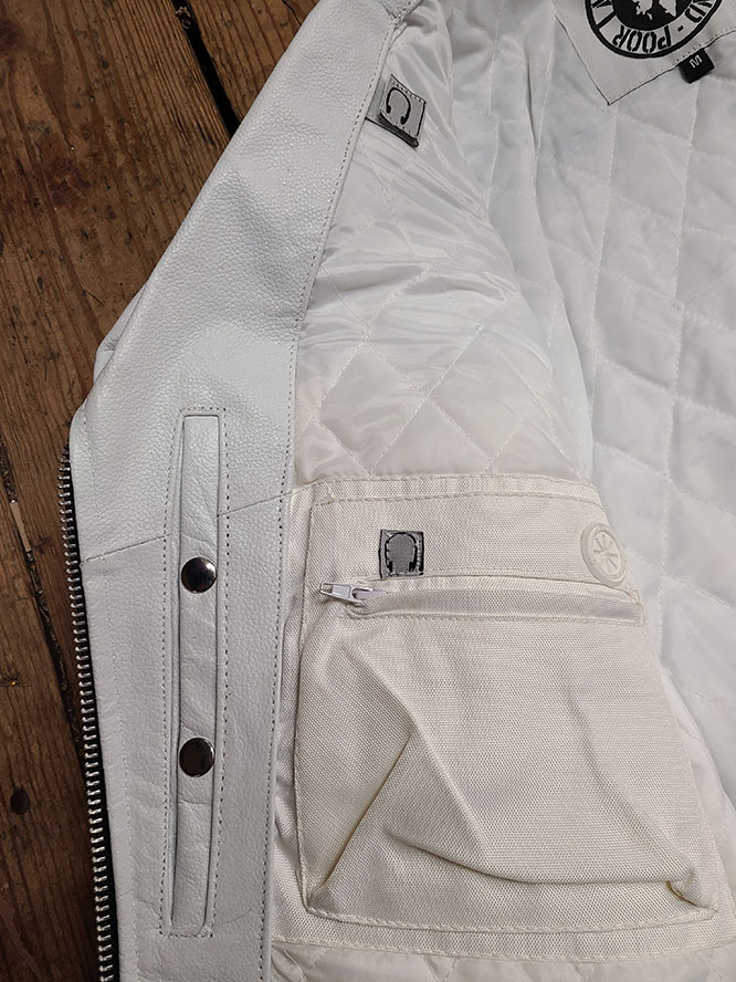AYP Premium Girls Motorcycle Jacket- WHITE leather