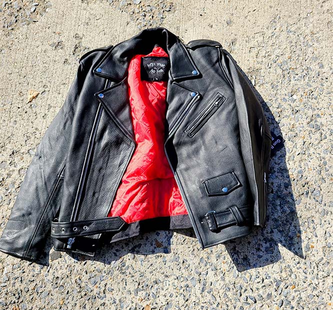 Bela Biker Jacket by Angry Young And Poor- Premium Black Leather With Blood Red Liner