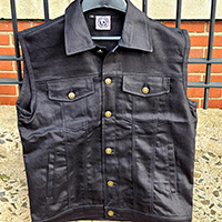 Classic Black Denim Vest by Angry Young And Poor