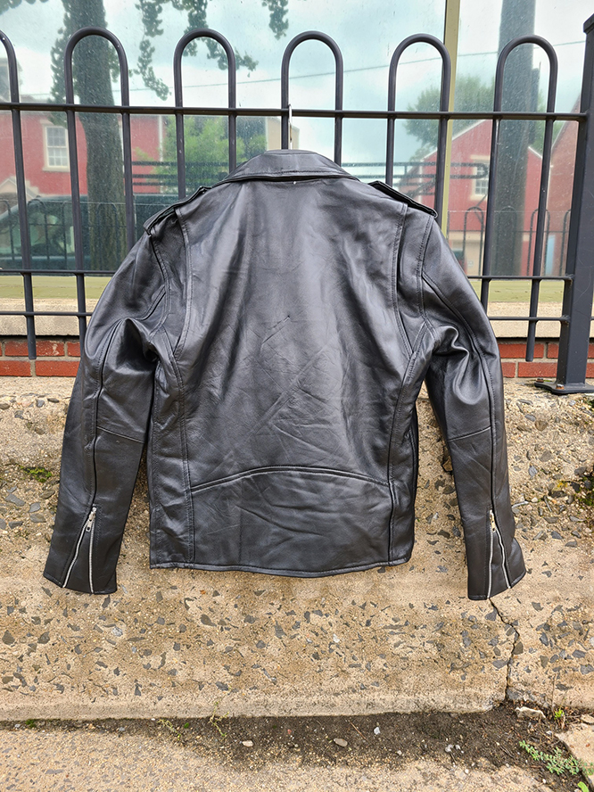 AYP Top Quality Lambskin Black Leather Motorcycle Jacket With Leopard Liner - sz 36 only
