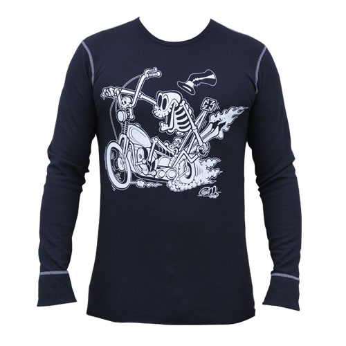 Bone Percenter Guys Thermal Shirt by Low Brow Art Company - artist Shawn Dickinson - SALE XL only
