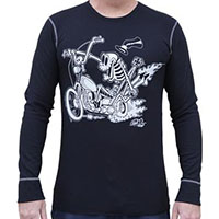 Bone Percenter Guys Thermal Shirt by Low Brow Art Company - artist Shawn Dickinson - SALE XL only