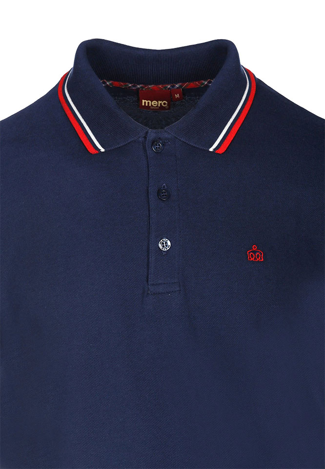 Card Polo by Merc Clothing- White & Blood