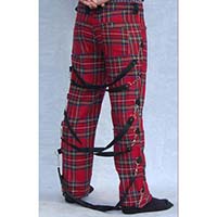 USA Bondage 6 Strap Trousers by Tiger Of London- RED PLAID  sz 30 only