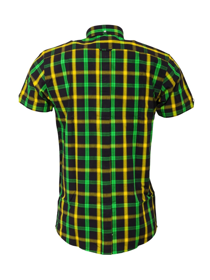 Short Sleeve Vintage Button Up By Relco London- Jamaica Check