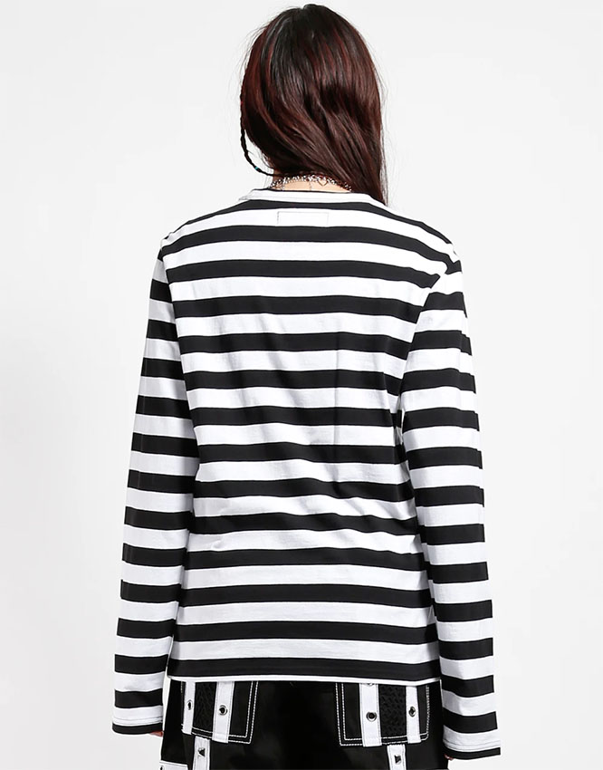Unisex Long Sleeve Stripped Top by Tripp NYC - Black/White
