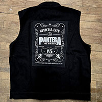 Black Denim Vest (Size XL) With Sewn On Back Patch- PANTERA
