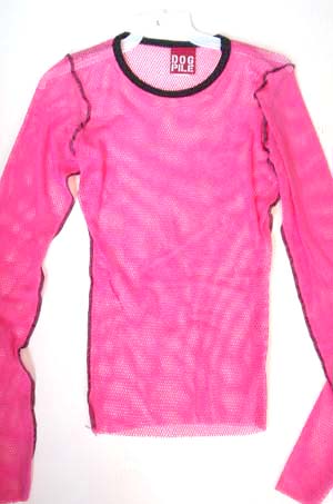 Gerl Fishnet Long Sleeve By Dogpile In PINK(DISCONTINUED! SALE PRICE!)  (XL)