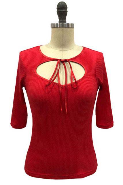 Evelyn Top by The Oblong Box Shop - Short Sleeve Red - SALE