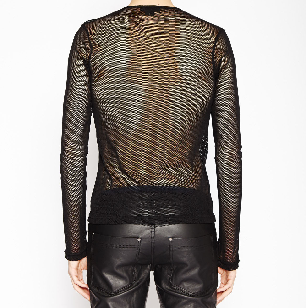 long sleeve black fishnet top