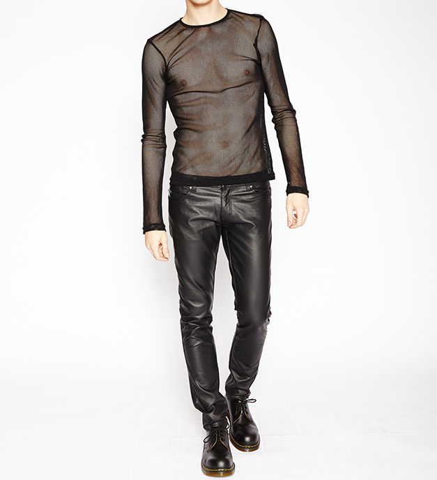 long sleeve black fishnet top