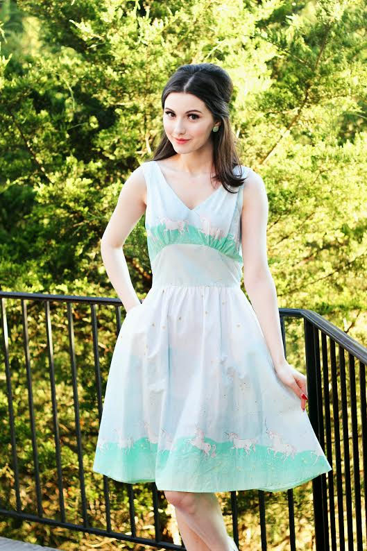 Land of the Unicorns Swing Dress by Folter / Retrolicious - SALE sz M only