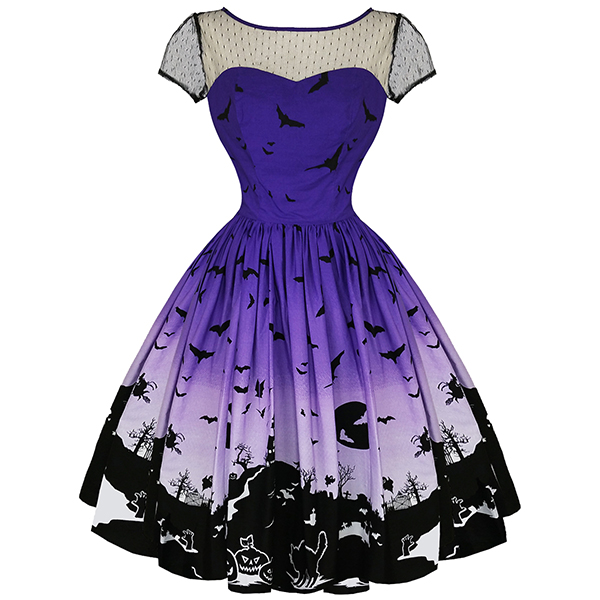 Haunt 50's Halloween Dress by Hell Bunny - SALE