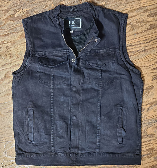 Black Denim Club Vest by I-K Denim