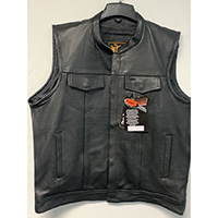Black Premium Leather Club Vest