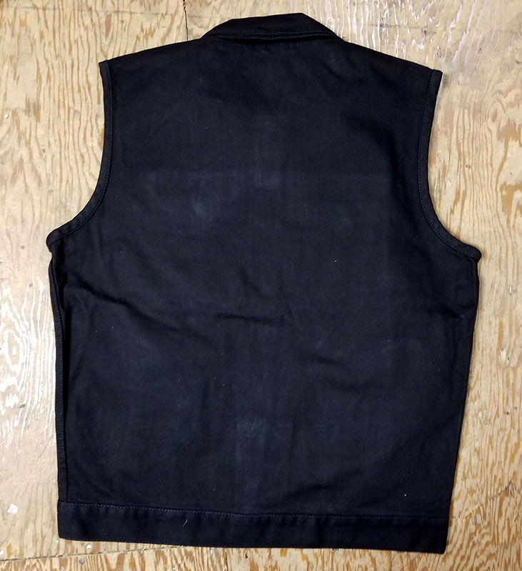 Classic Button Front Denim Vest by IK Leather- Black