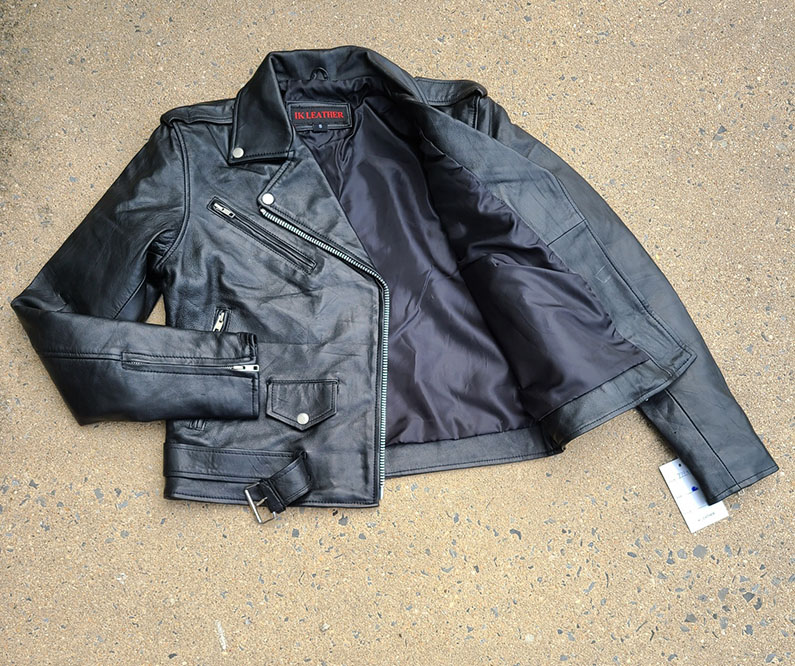 Girls Lightweight Lamb Skin Biker Jacket BLACK leather