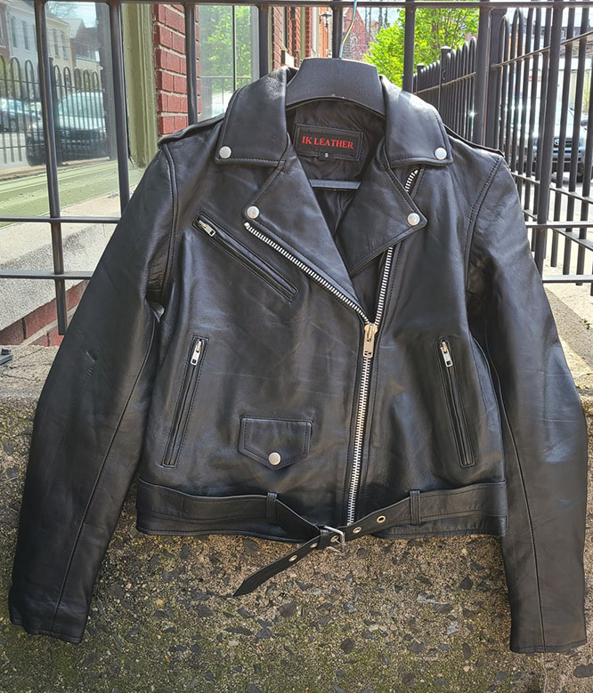 Girls Lightweight Lamb Skin Biker Jacket- BLACK leather