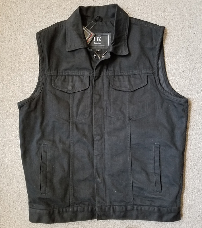 Black Denim Vest by I-K Denim With Zipper & Snaps